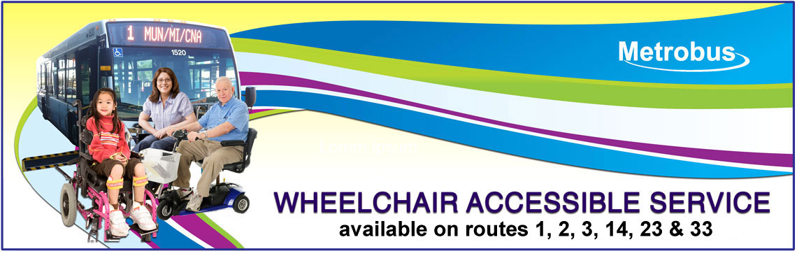 Wheelchair Accessible Service available on routes 1, 2, 3, 5 and 23.