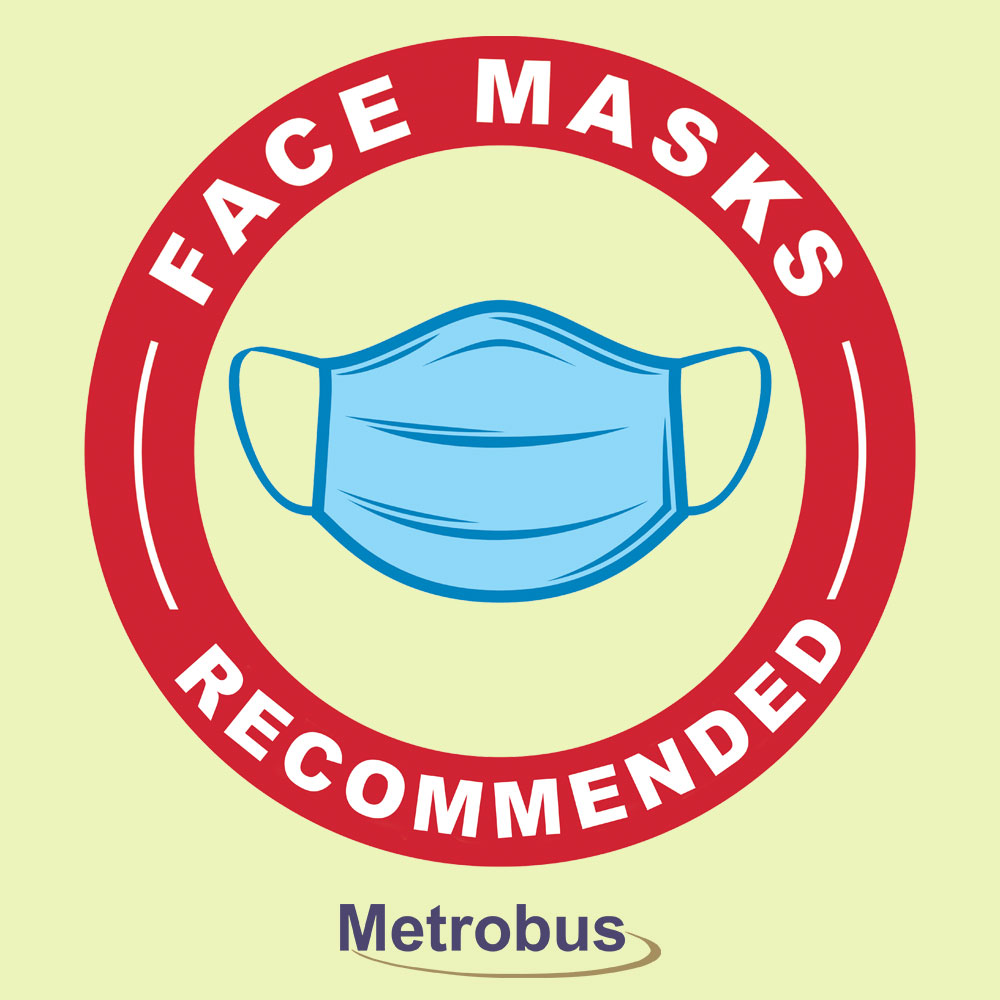 Face masks recommended on board.