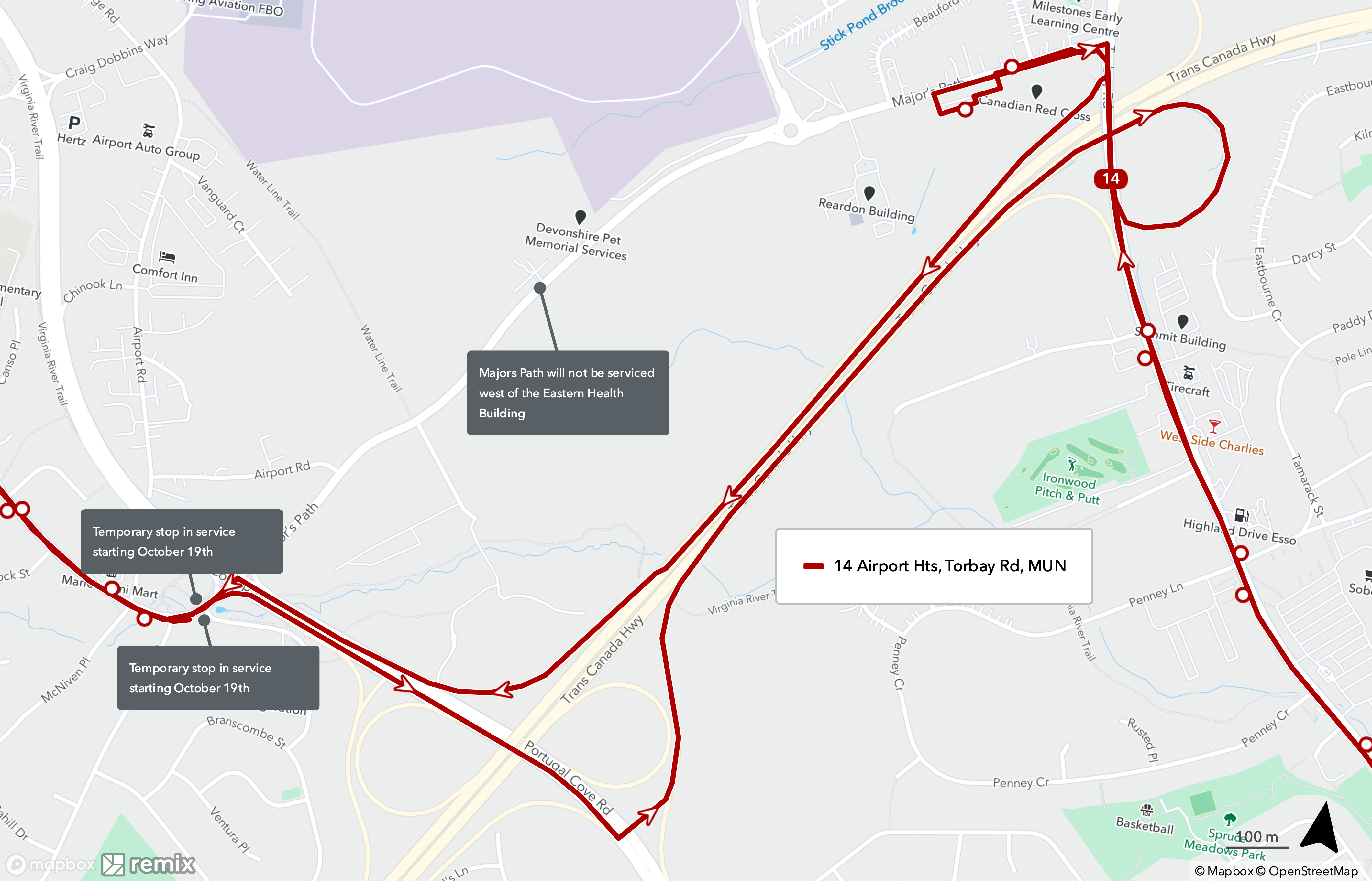 Accessible Route 14 route information